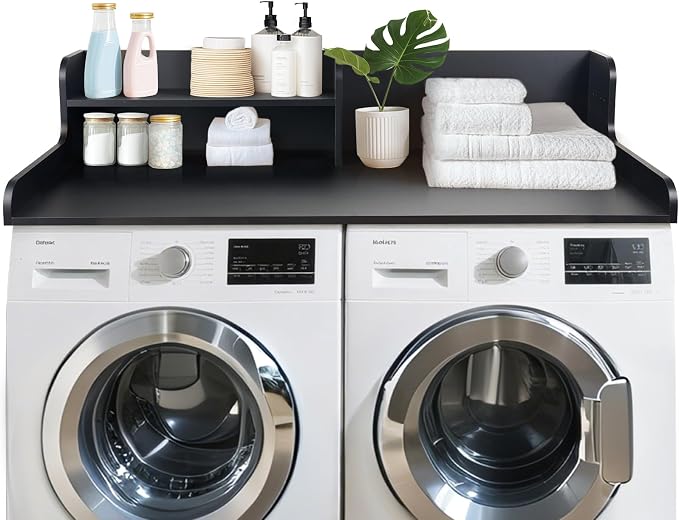 Kaboon Washer Dryer Countertop 2 Tier 58 inches Wide, Laundry Shelf Topper by Kaboon