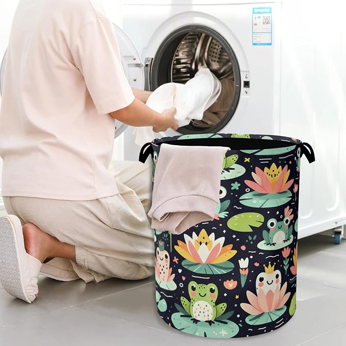 Funny Frog Laundry Basket, Foldable Oxford Cloth Tote Bag Laundry Hamper - Image 7