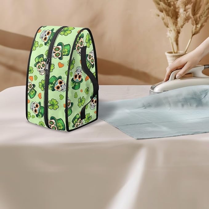 Saint Patricks Day Steam Iron Storage Case Lightweight Easy to Carry Skull Hat - Image 3