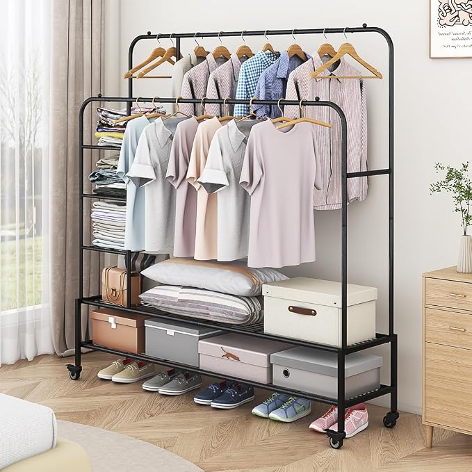 SUOERNUO Garment Rack for Hanging Clothes Rack Heavy Duty Portable - Image 2