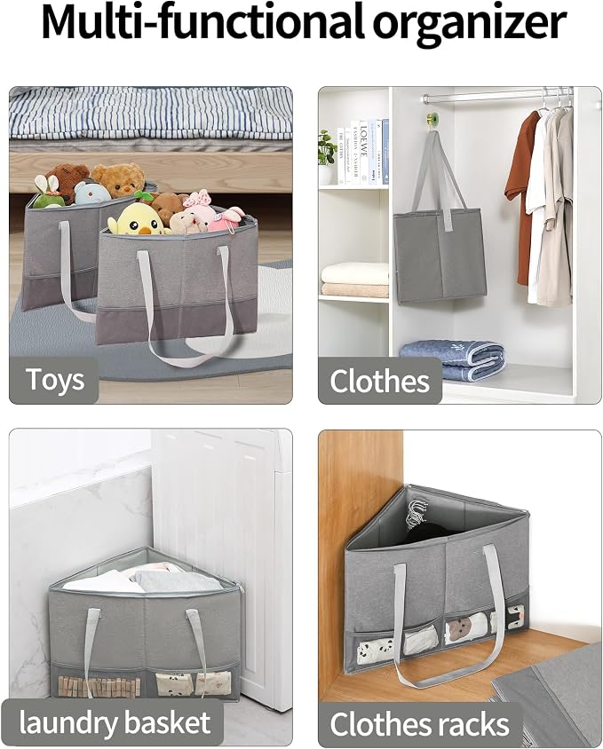 2 Pack Rigid Hanger Organizer, Triangle Storage Bin - Image 7