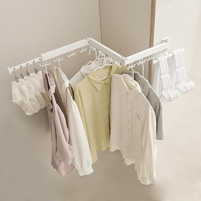 JOOM Clothes Drying Rack Wall Mounted, Folding Clothes Drying Rack, Retractable - Image 7