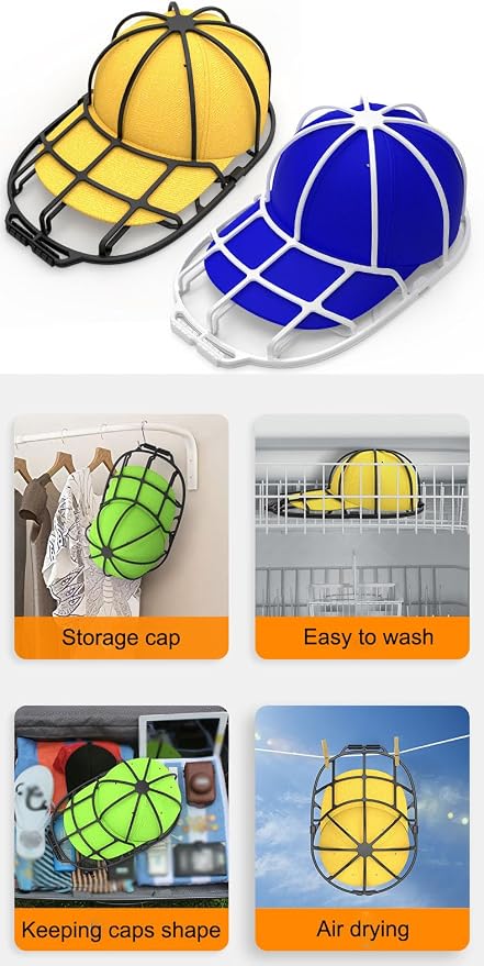 2 Pack Hat Washer Cage, Ball Cap Washing Frame Hat Cleaner Holder Protector - Image 4