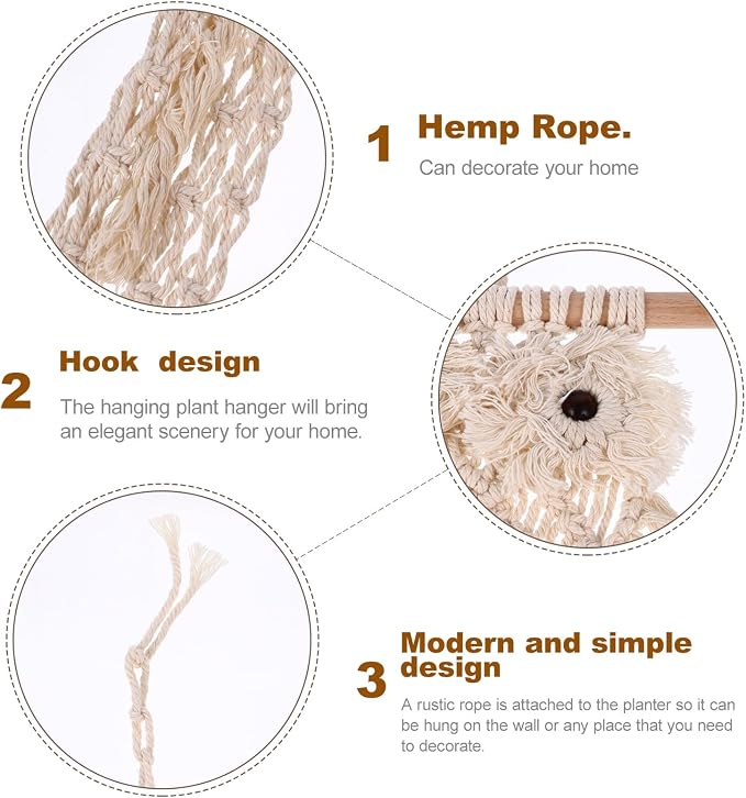 Nordic Style Hand-Knitted Macrame Owl Plant Hanger Basket - Image 9