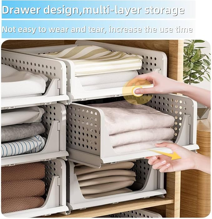 Multi-Functional Stackable Plastic Storage Baskets - Image 3