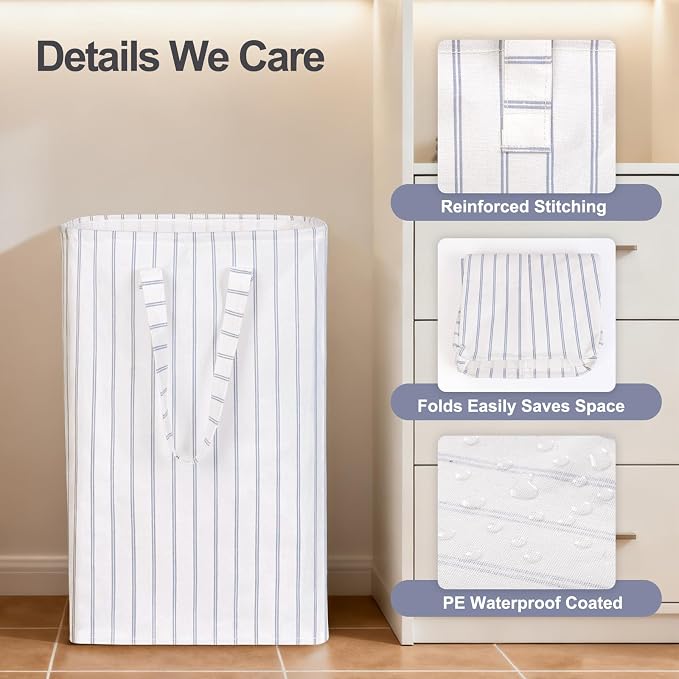 Laundry Hamper Collapsible Laundry Baskets, Freestanding Waterproof Clothes - Image 6