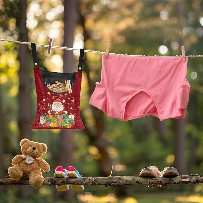 Santa Clothes Pin Hanging Bag - Image 4