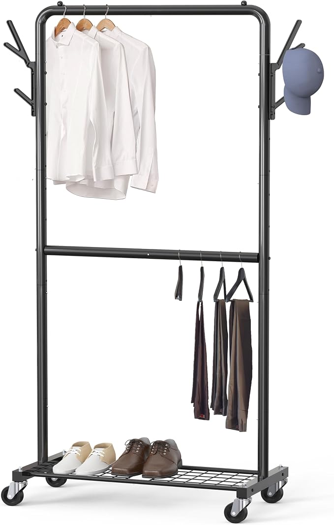 Simple Houseware Double Rod Garment Rack by SimpleHouseware