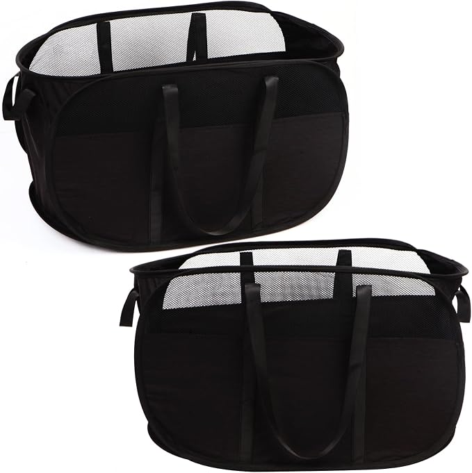 2 Pcs Collapsible Laundry Baskets, Tear Proof Pop Up Laundry Hamper by BATTOO