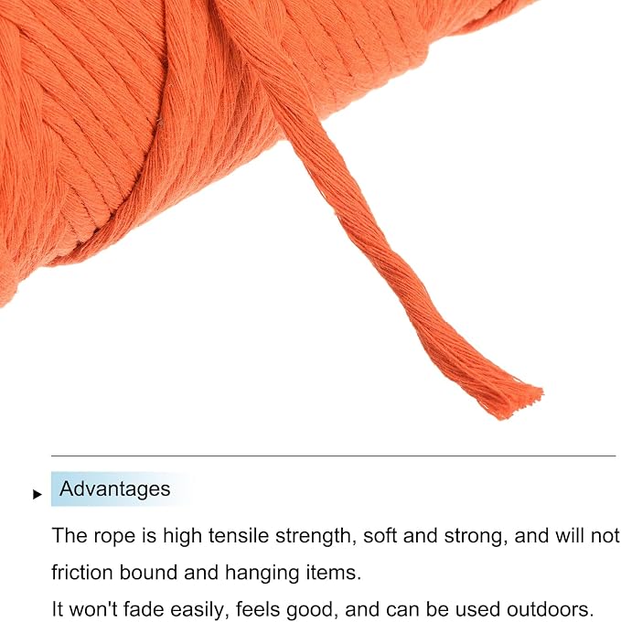 MECCANIXITY Cotton Rope Twisted Braided Twisted Single Strand Cord, Plant Hanger - Image 4