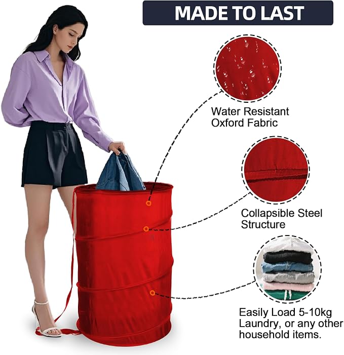 BATTOO Collapsible Laundry Baskets- Foldable Hamper - Image 5