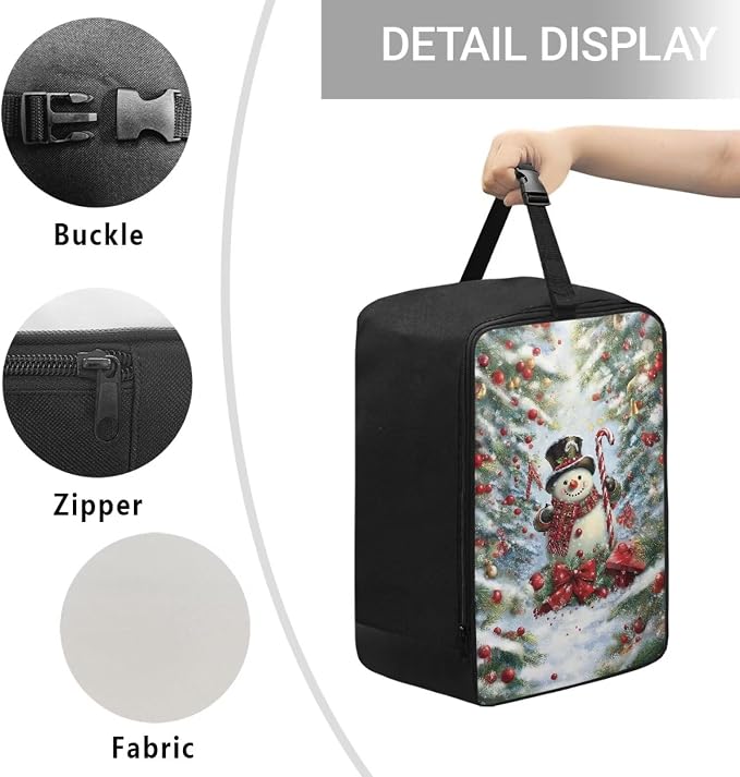 Steamer Carrying Case Christmas Snowman Lightweight Zippered Organizer - Image 5