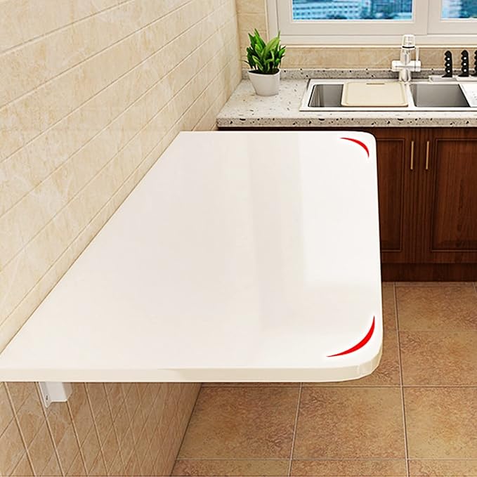 Wall Mounted Folding Table for Kitchen, Wood Wall Mounted Table, Bracket Heavy by MMLeYN