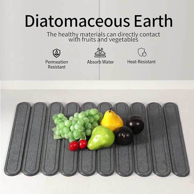 Stone Dish Drying Mat for Kitchen Counter, Quick Dry Stone Mat Kitchen for - Image 4