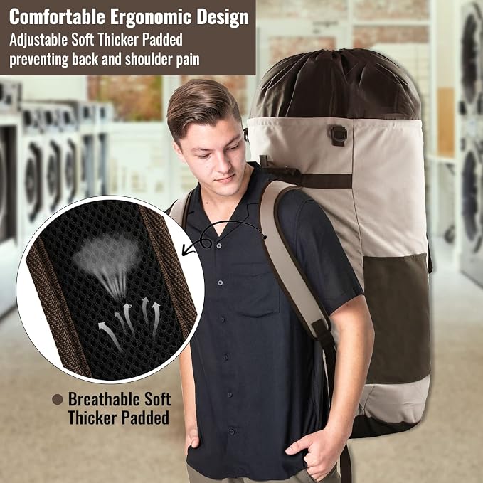 Laundry Bag Backpack, 125L Extra Large Laundry Backpack - Image 6