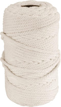 FUNSUEI Natural Macrame Cord 6 mm x 500Ft, 4 Strand Twisted Soft Cotton Cord by FUNSUEI