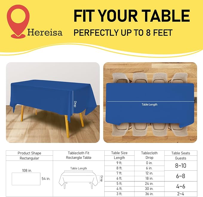 Royal Blue Disposable Plastic Tablecloth - Image 4