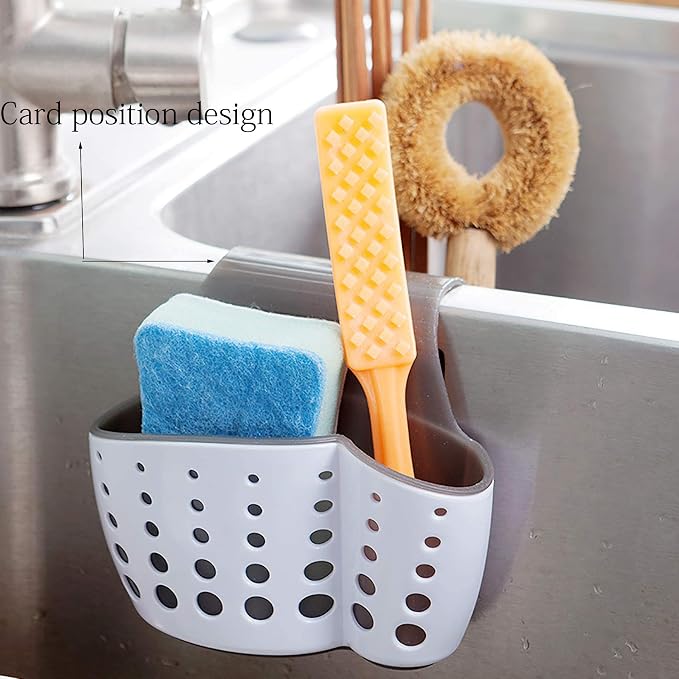 VANVENE Kitchen Sink Shelf Soap Sponge Drain Rack Holder Double Decker Hanging - Image 6