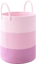Laundry Hamper for Organizing, 52L Tall Laundry Baskets, Cotton Rope Woven by Degeyoyo