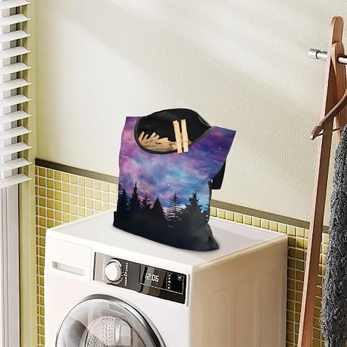 Galaxy Tree Clothesline Peg Organizer Storage Bags Dust-Proof Clothes Pin - Image 2