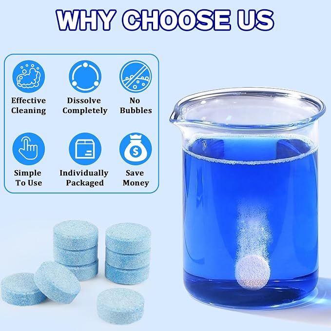 100 Pieces Windshield Washer Tablets, 1 Piece Makes 1 Gallon Windshield Washer - Image 3