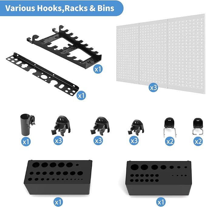 Ultrawall Peboard Storage Organizer, 48x36 inch Pegboard Wall Organizer - Image 6