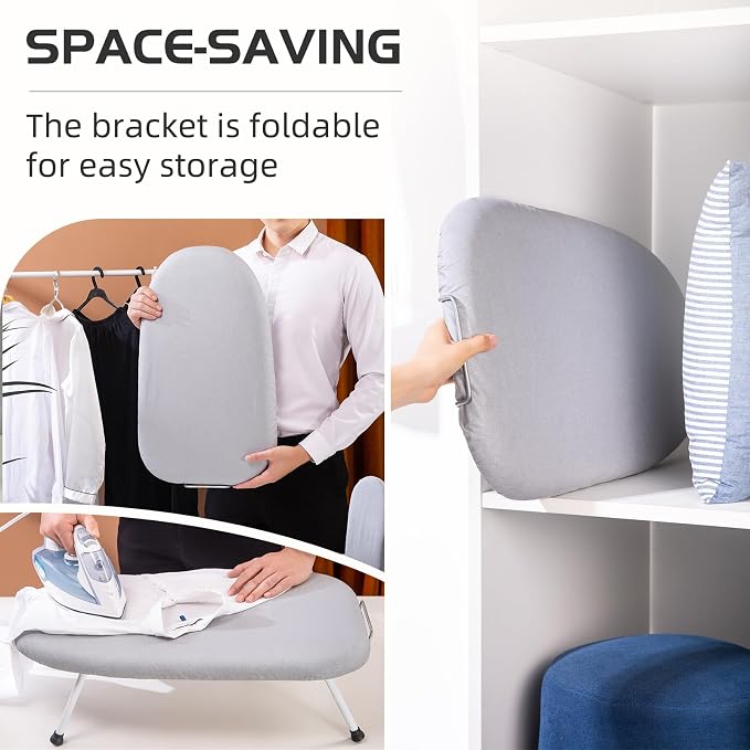 Mini Ironing Board Tabletop Ironing Board Compact Foldable Iron Board Thick - Image 7