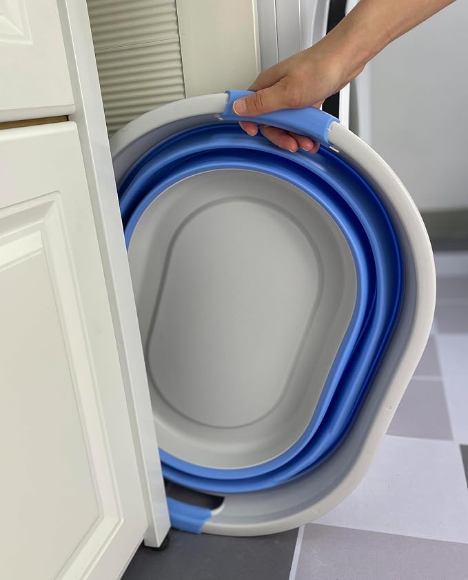 SAMMART Collapsible Plastic Oval Laundry Basket - Image 2