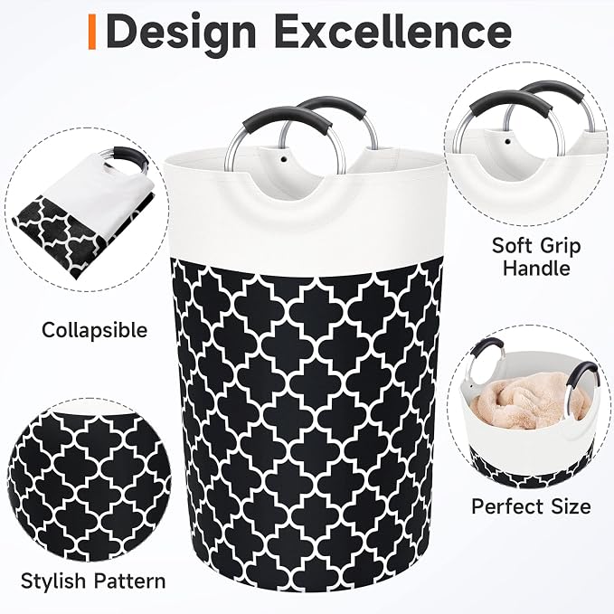Large Laundry Basket Laundry Hamper Bag Washing Bin Clothes Bag Collapsible Tall - Image 3