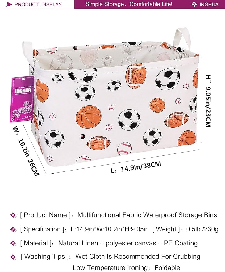 Rectangular Storage Basket Fabric Organizer Bin - Image 2