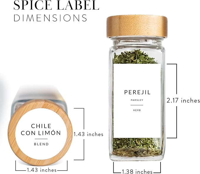127 Spanish Spice Labels Stickers Preprinted Waterproof, Spice Jar Labels - Image 5