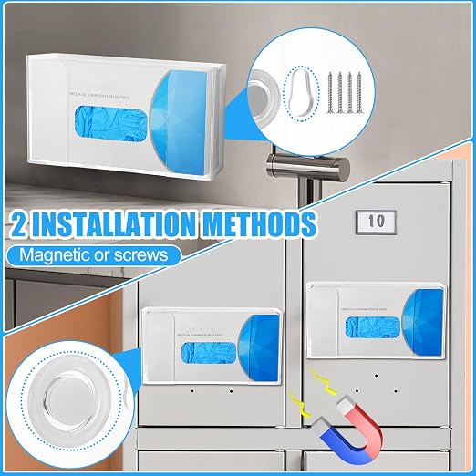 Leinuosen Magnetic Glove Dispenser Acrylic Glove Box Holder Acrylic Kitchen Rack - Image 3