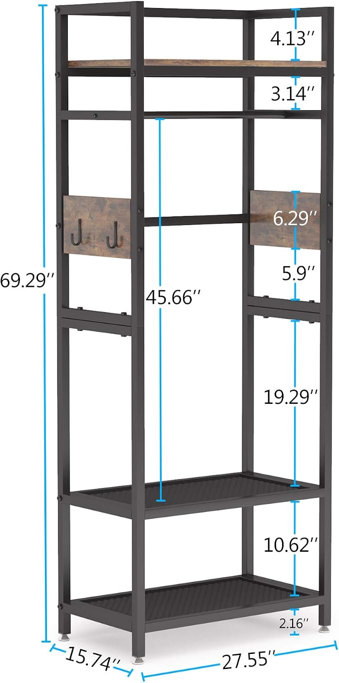 Tribesigns Small Heavy Duty Clothes Rack Set of 10 - Image 7