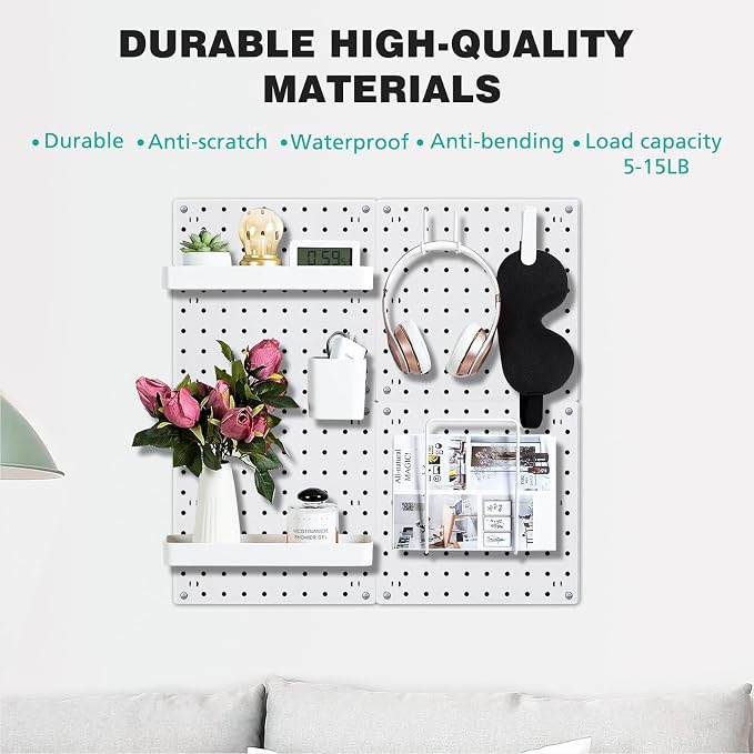 12Pcs Peg board, Pegboard Wall Organizer Panels, Wall Mount Display Small - Image 6