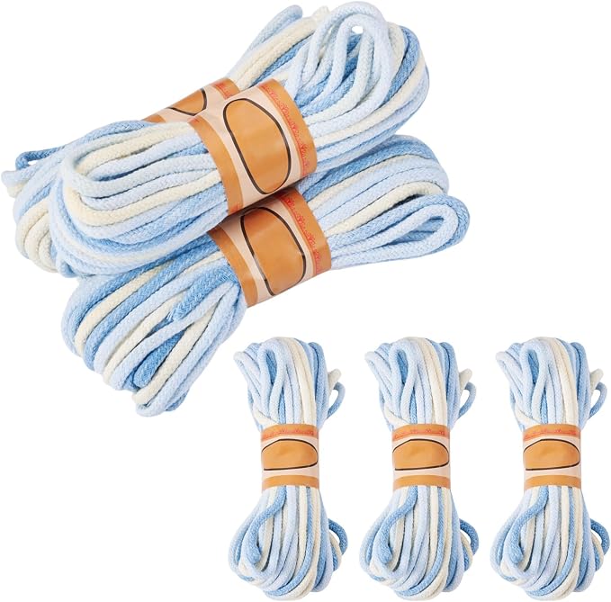 98.46 Feet Light Blue 3mm Macrame Cord Twisted Soft Macrame Rope Segment Dyed by Sparkeads