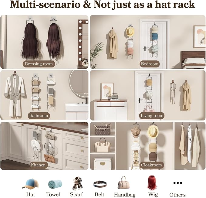 18 Pack Over The Door Hat Organizer - Image 4
