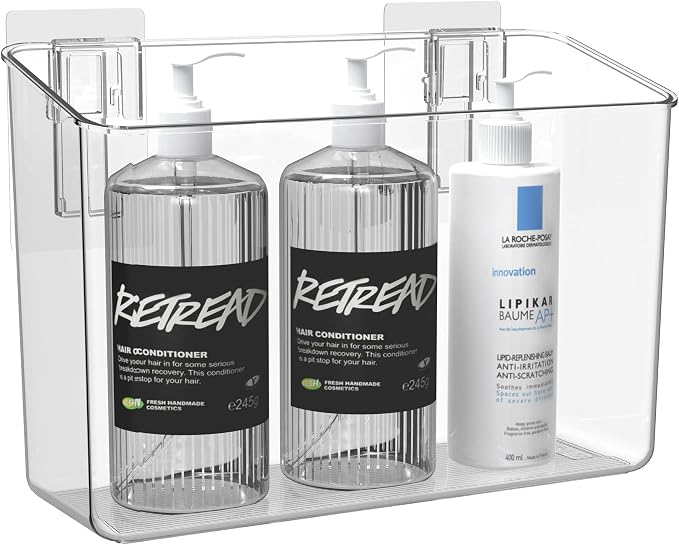 vacane Plastic Over Cabinet Door Organizer, Adhesive Mount Storage Organizer by vacane