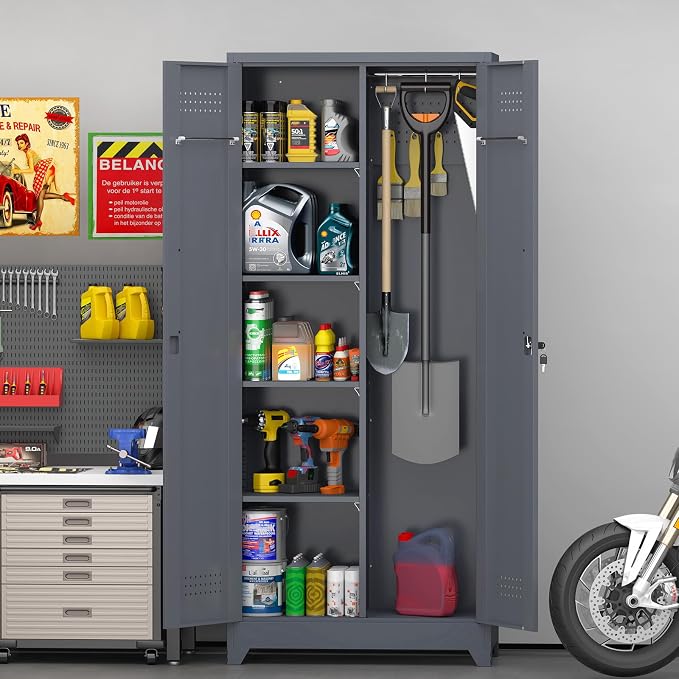 GREATMEET 72'' Metal Utility Storage Cabinet - Image 4