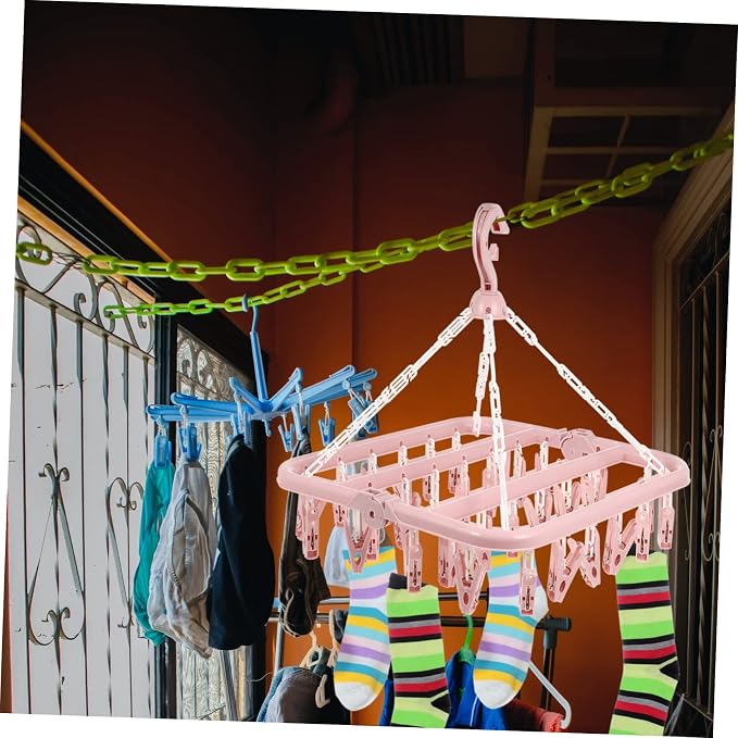 Mobestech Clip Drying Rack Rotating Hook Folding Design Strong Steel Spring - Image 3