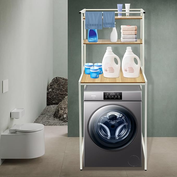 Over The Washer and Dryer Storage Shelf, 3-Tier Laundry Organizer - Image 3