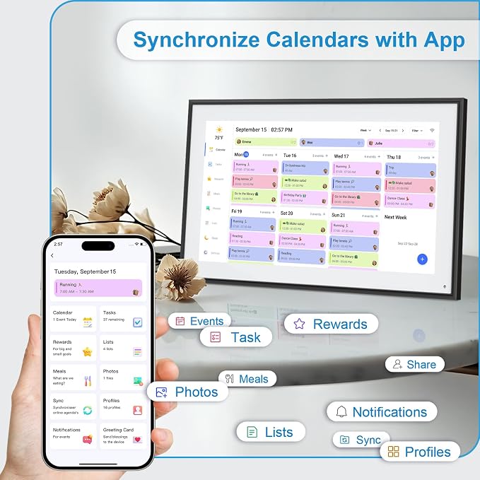 15.6 Inch Digital Calendar&Chore Chart, 1920 * 1080P Full HD Touchscreen - Image 4