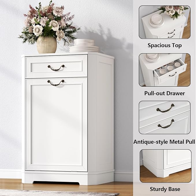 Loomie Tilt Out Laundry Hamper Cabinet, Hidden Laundry Cabinets - Image 6