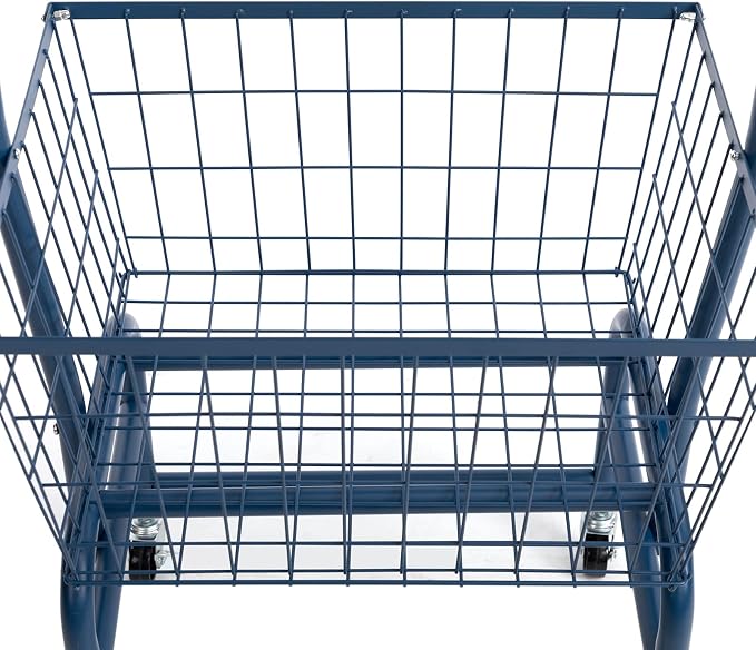 ALIMORDEN Laundry Cart with Clothes Rack, Rolling Laundry Butler with Wire - Image 7