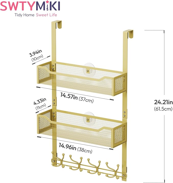SWTYMIKI Over The Door Hooks Organizer - Image 3
