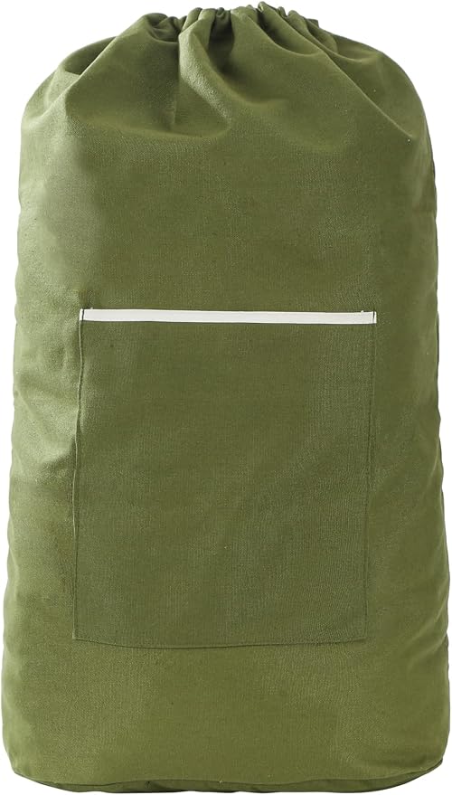 Canvas Laundry bag, Washable Laundry backpack, Adjustable Straps, Large Front - Image 5