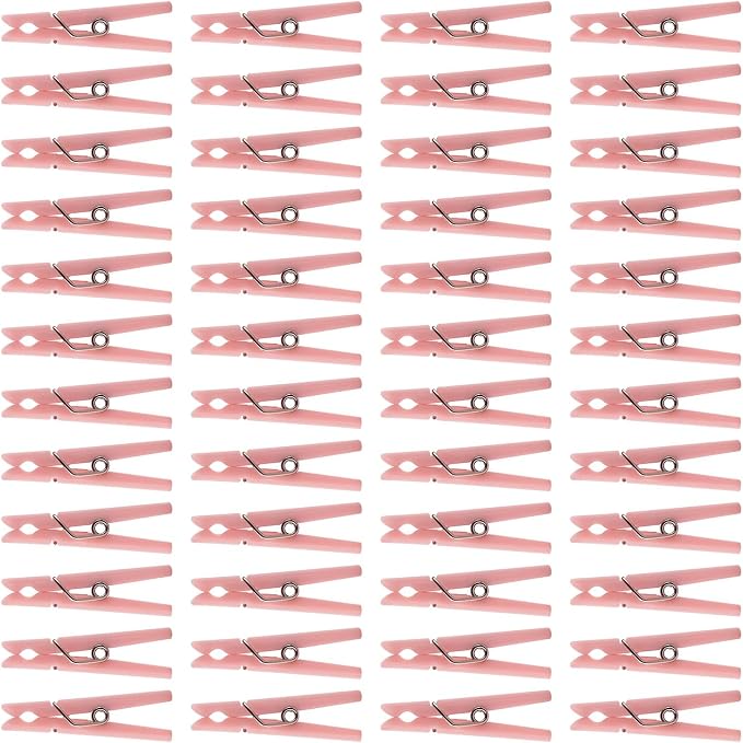 50 Pink Clothes Pins for Baby Shower Game, 1.4'' Premium Plastic Mini - Image 8