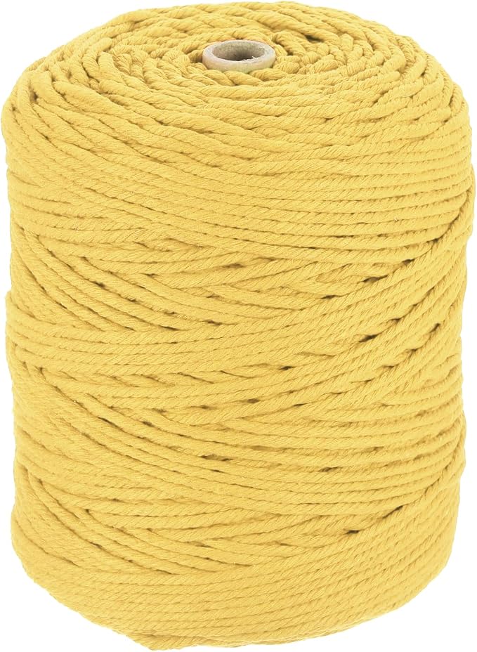HARFINGTON Natural Macrame Cord 3mm x 328 Yards 4 Strand Twisted Cotton Macrame by HARFINGTON