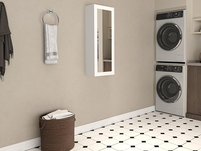 Slim Wall Mount Ironing Board Cabinet, Wall Attached Ironing Cabinet - Image 3