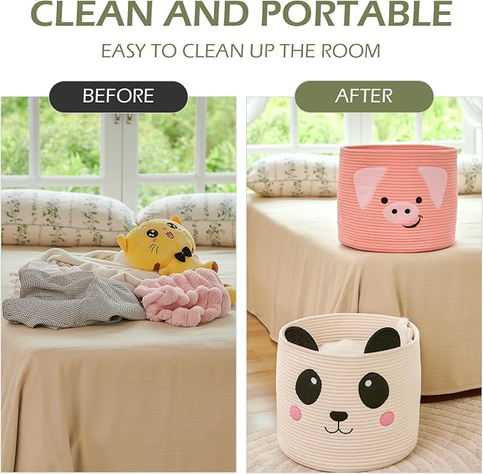 OMERAI Animal Baskets Cotton Rope Woven Storage Basket - Image 9