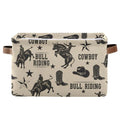 Western Cowboy Beige Rectangular Storage Bin Basket by DOMIKING